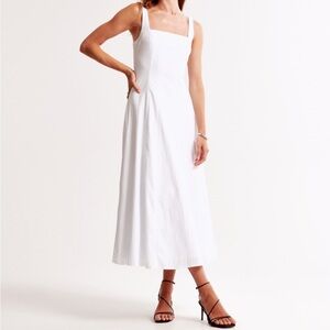 Fit & Flare Stretch Midi Dress